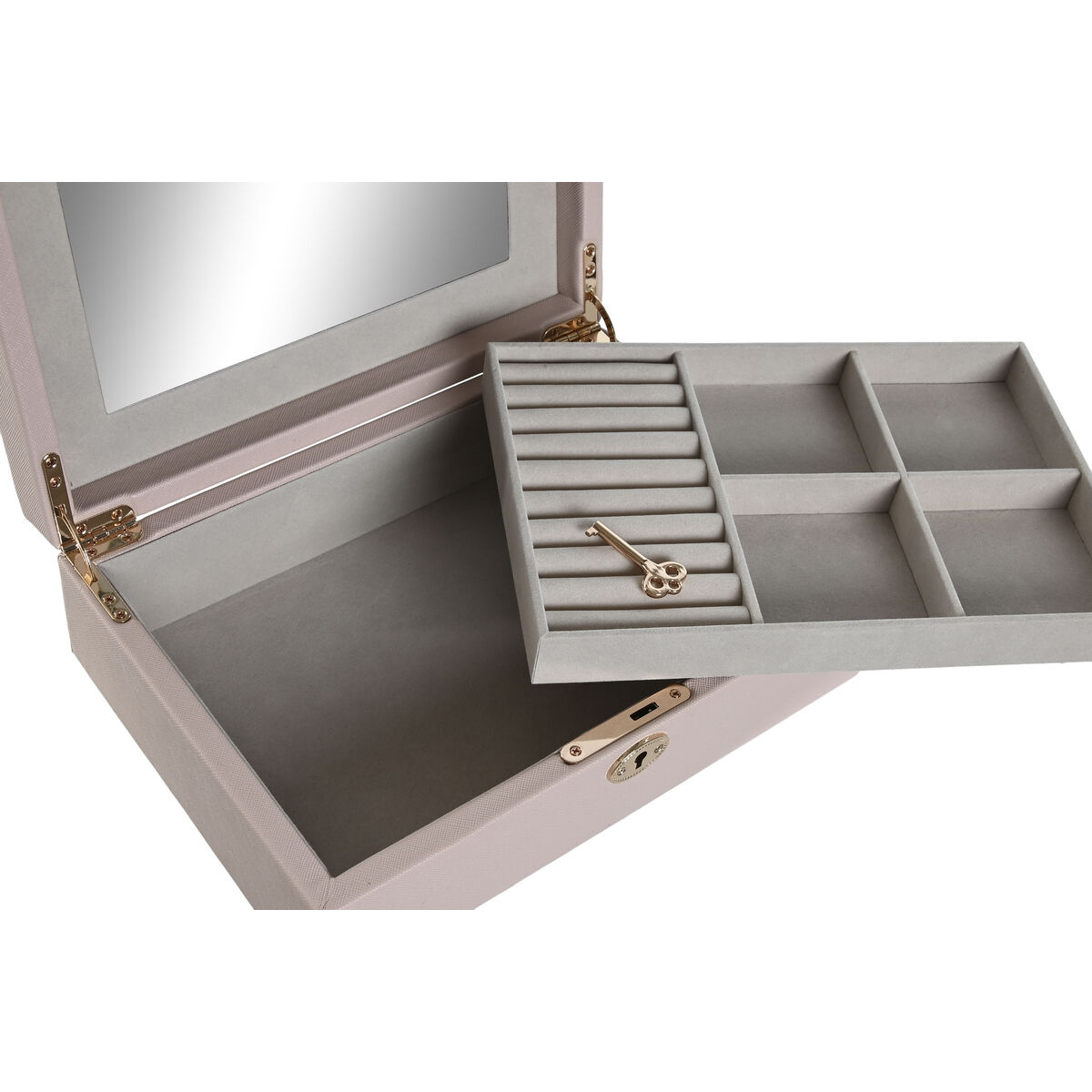 Smyckeskrin Home ESPRIT Ljusrosa 27 x 19 x 9 cm - 2