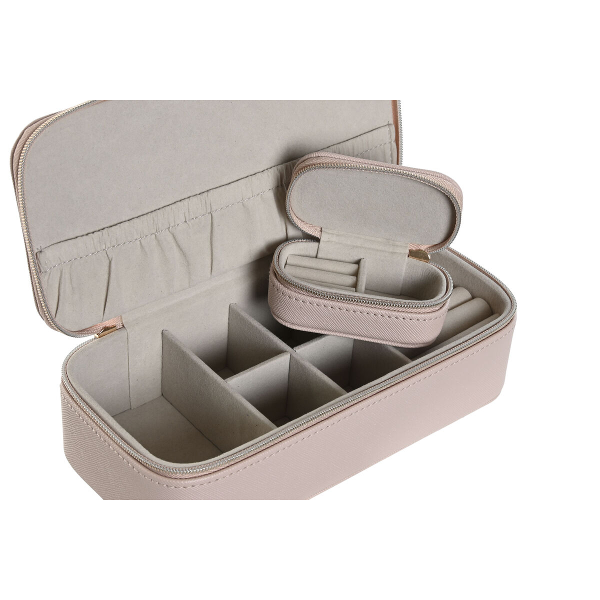 Smyckeskrin Home ESPRIT Ljusrosa 20,5 x 10 x 6 cm (2 Delar) - 2