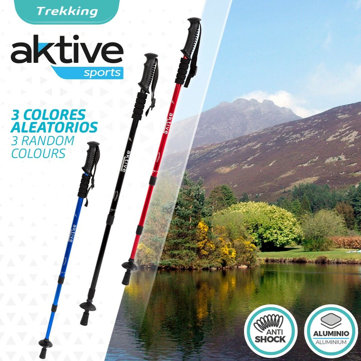 Trekkingkäpp Aktive Aluminium 135 cm (10 antal) - 5