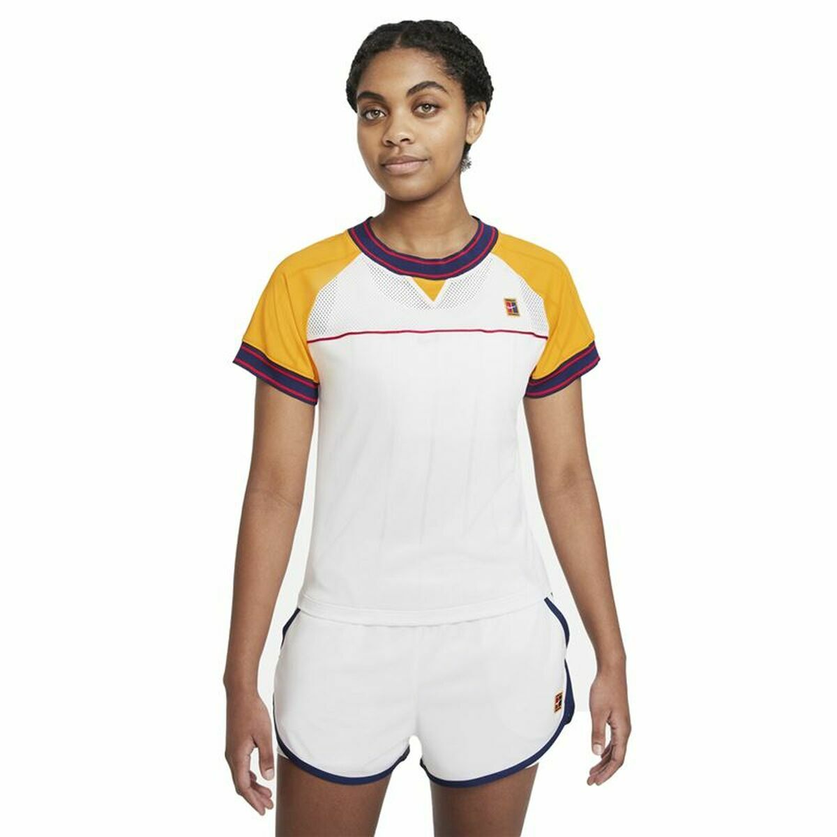 T-shirt med kortärm Dam Nike Court Dri-Fit Slam Vit - 8