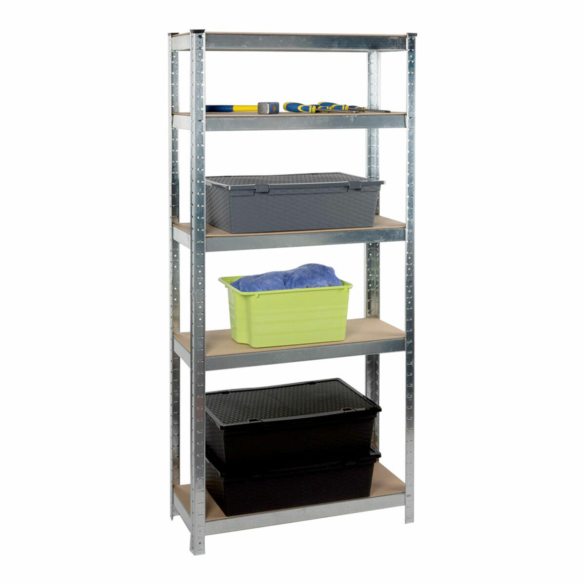 Bokhylla Kinzo Trä Rostfritt stål 5 Hyllor 750 kg 75 x 30 x 172 cm - 5