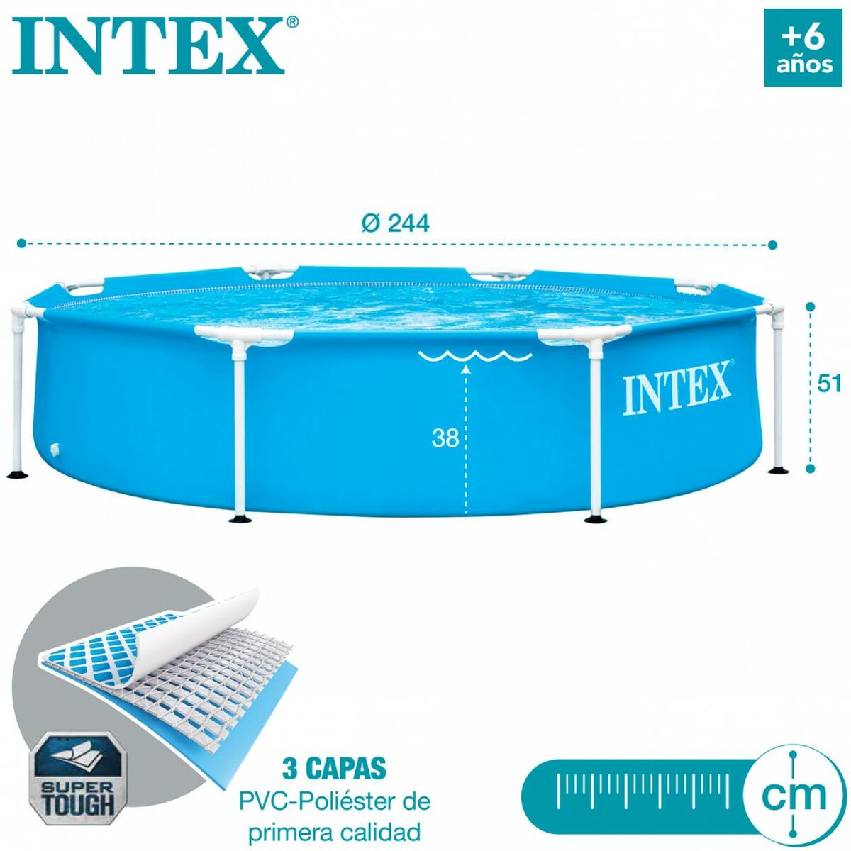 flyttbar pool Intex 28205NP 244 x 51 x 244 cm 1828 L - 5
