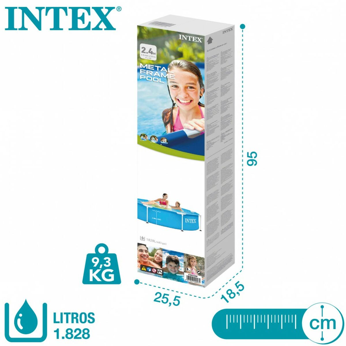 flyttbar pool Intex 28205NP 244 x 51 x 244 cm 1828 L - 4