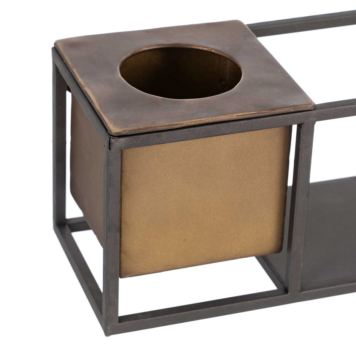 Bokhylla 40 x 12 x 13,5 cm Svart Gyllene Metall - 3