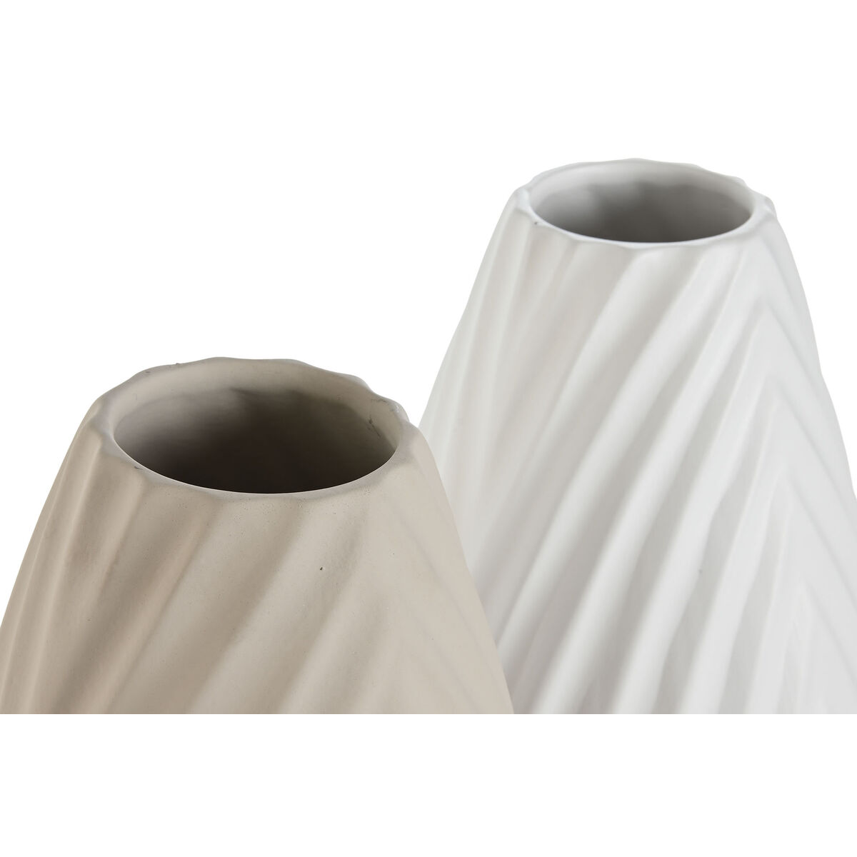Vas Home ESPRIT Vit Beige Stengods Traditionell stil 24 x 24 x 41 cm (2 antal) - 2