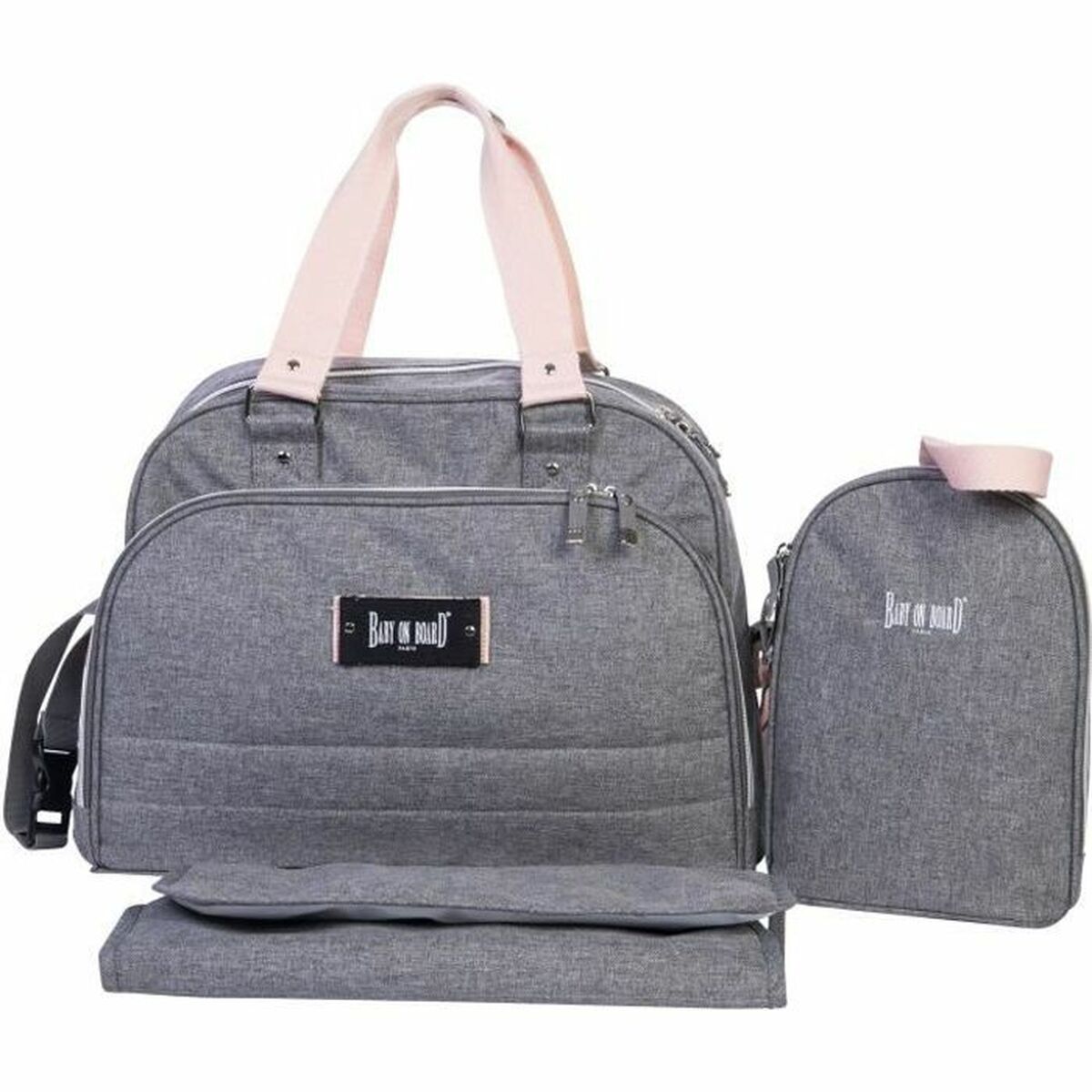 Bag för blöjbyte Baby on Board URBAN Sweet Grå Rosa - 10