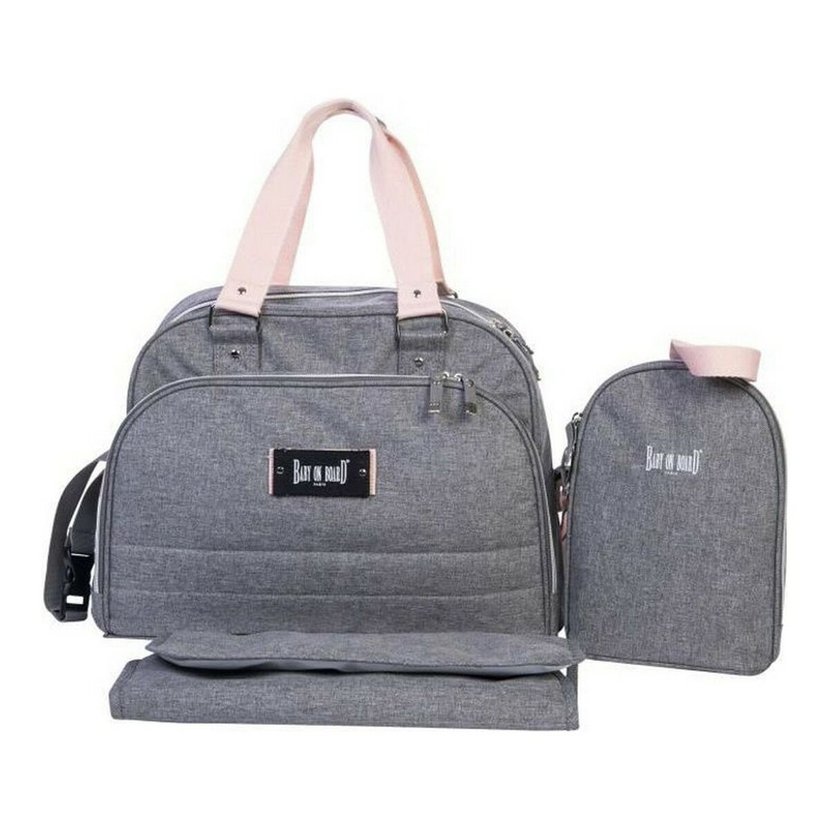 Bag för blöjbyte Baby on Board URBAN Sweet Grå Rosa - 5