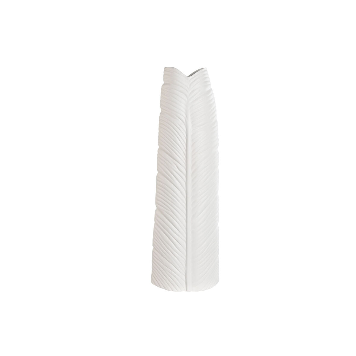 Vas Home ESPRIT Vit Stengods Tropiskt Löv av en växt 33 x 10 x 70 cm