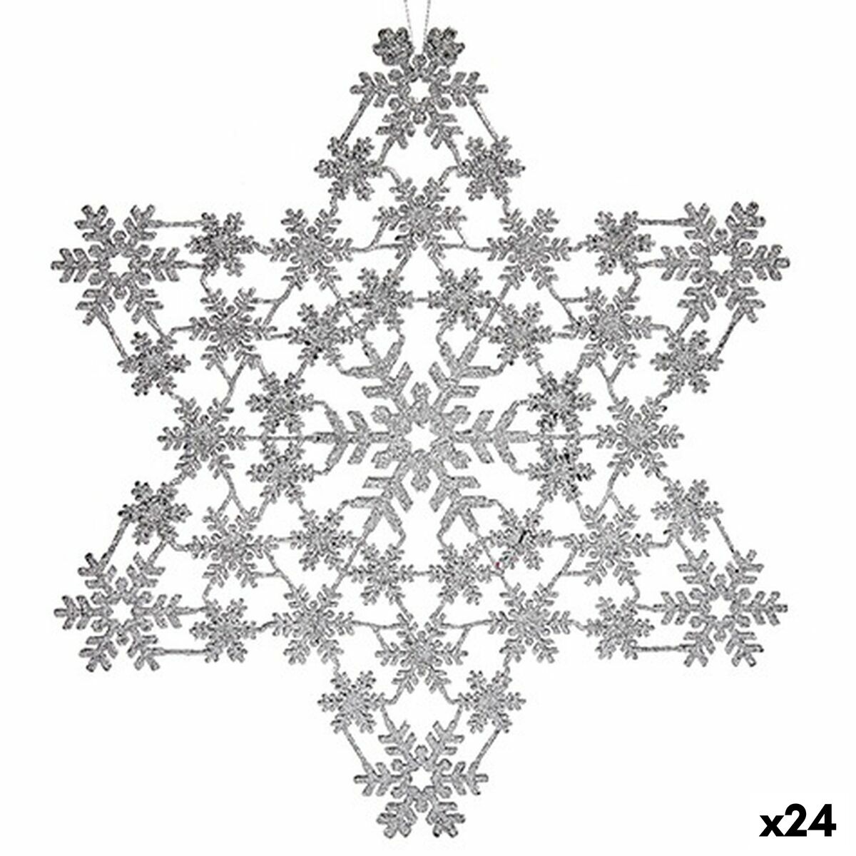 Julgranskula Stjärna Silvrig 31,5 x 32 x 0,1 cm (24 antal) - 3