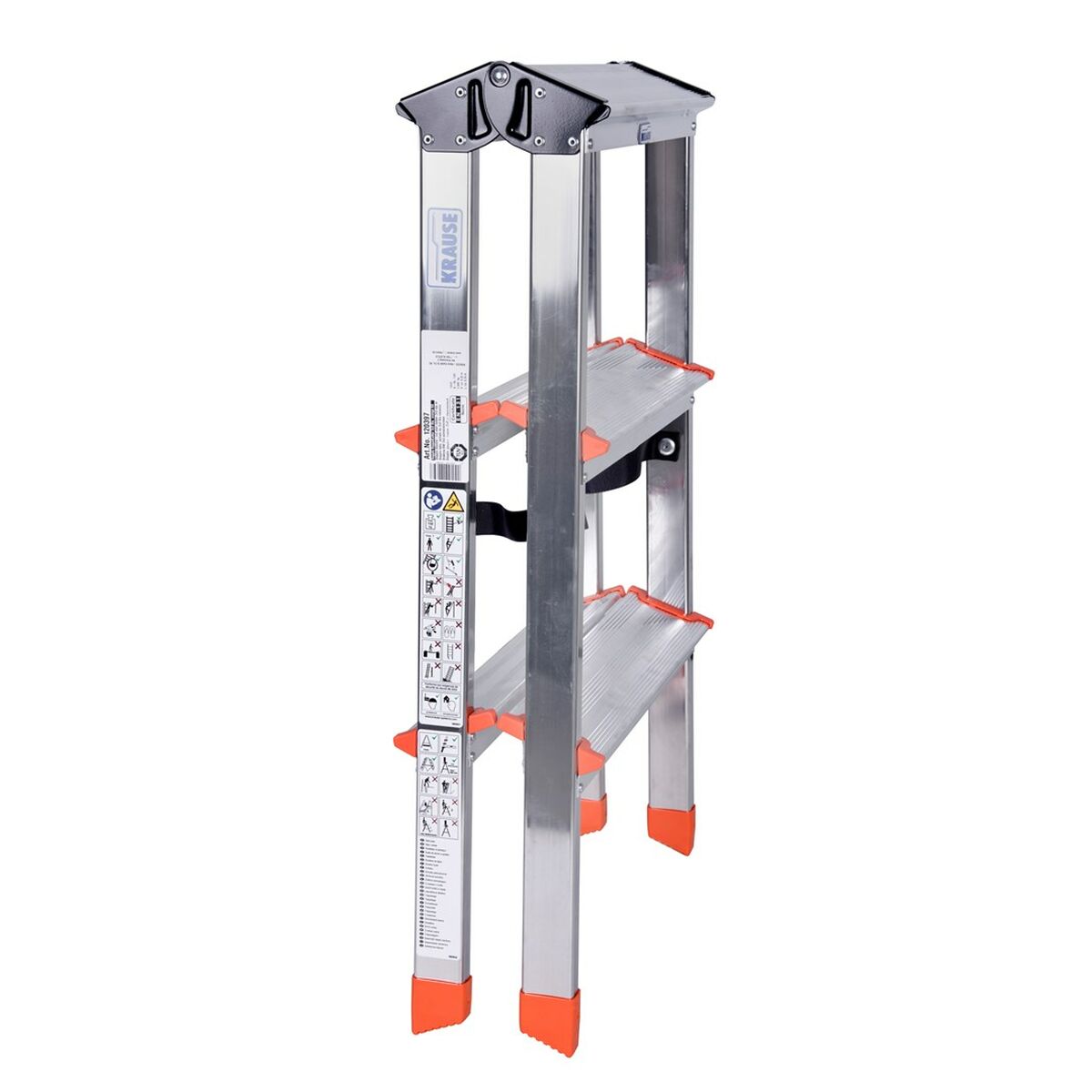 Hoppvikbar trappstege, 3 steg Krause 120397 Silvrig Aluminium - 6