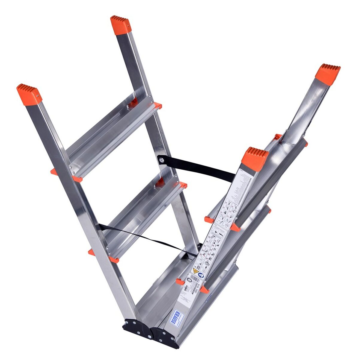 Hoppvikbar trappstege, 3 steg Krause 120397 Silvrig Aluminium - 3