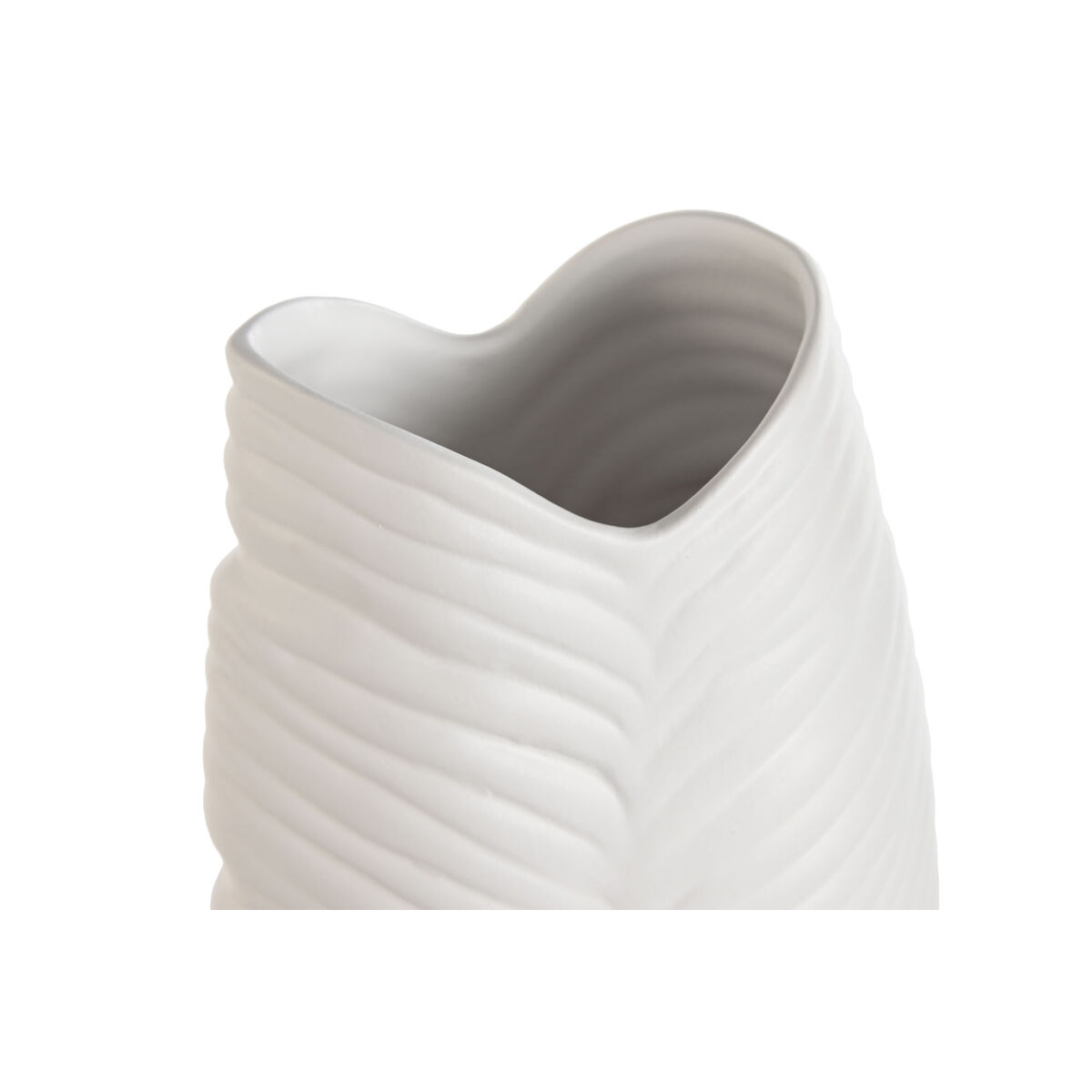 Vas Home ESPRIT Vit Stengods Tropiskt Löv av en växt 21 x 10 x 50 cm - 2