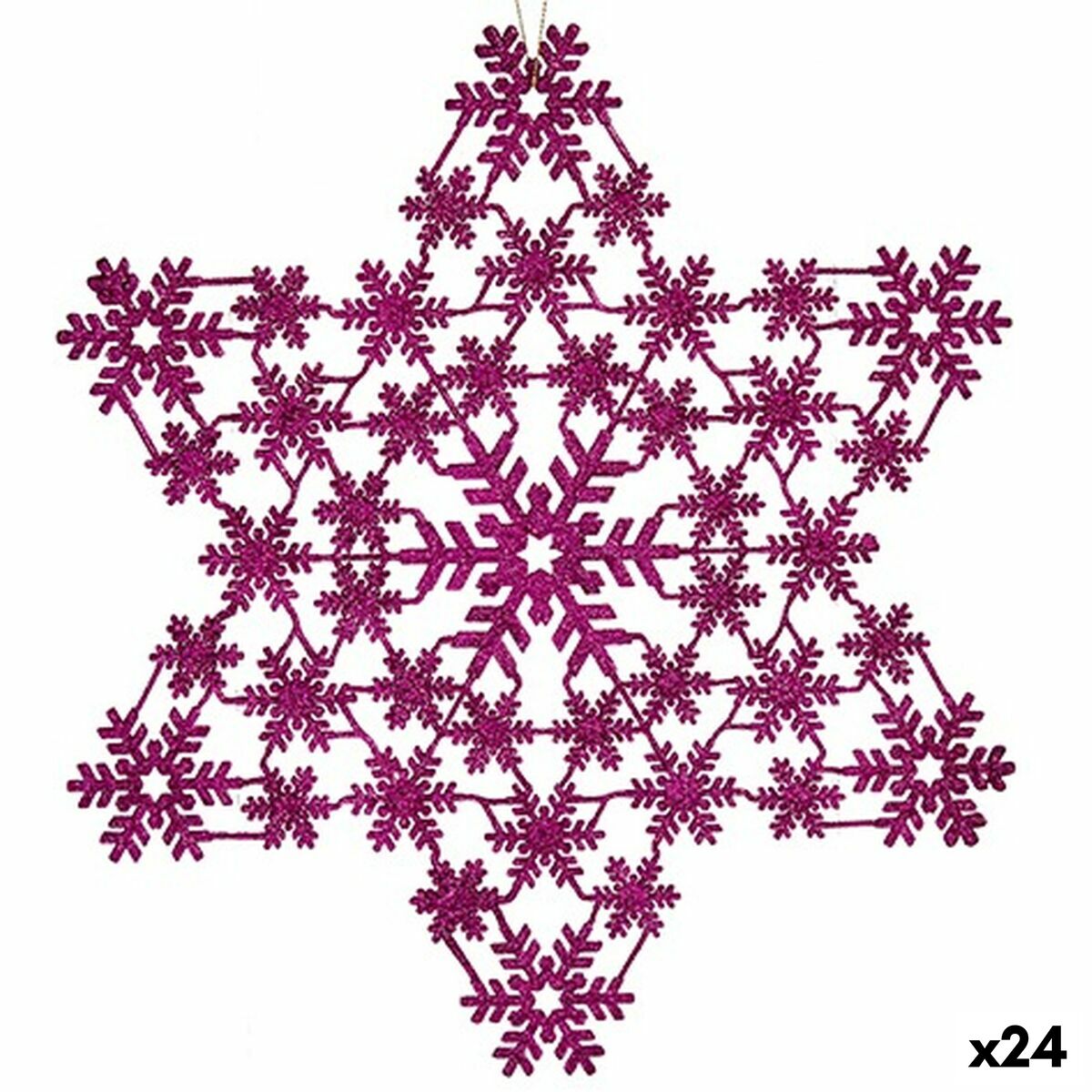 Julgranskula Krist+ Fuchsia Stjärna 29 x 0,1 x 32 cm 32 x 32 x 0,1 cm (24 antal)