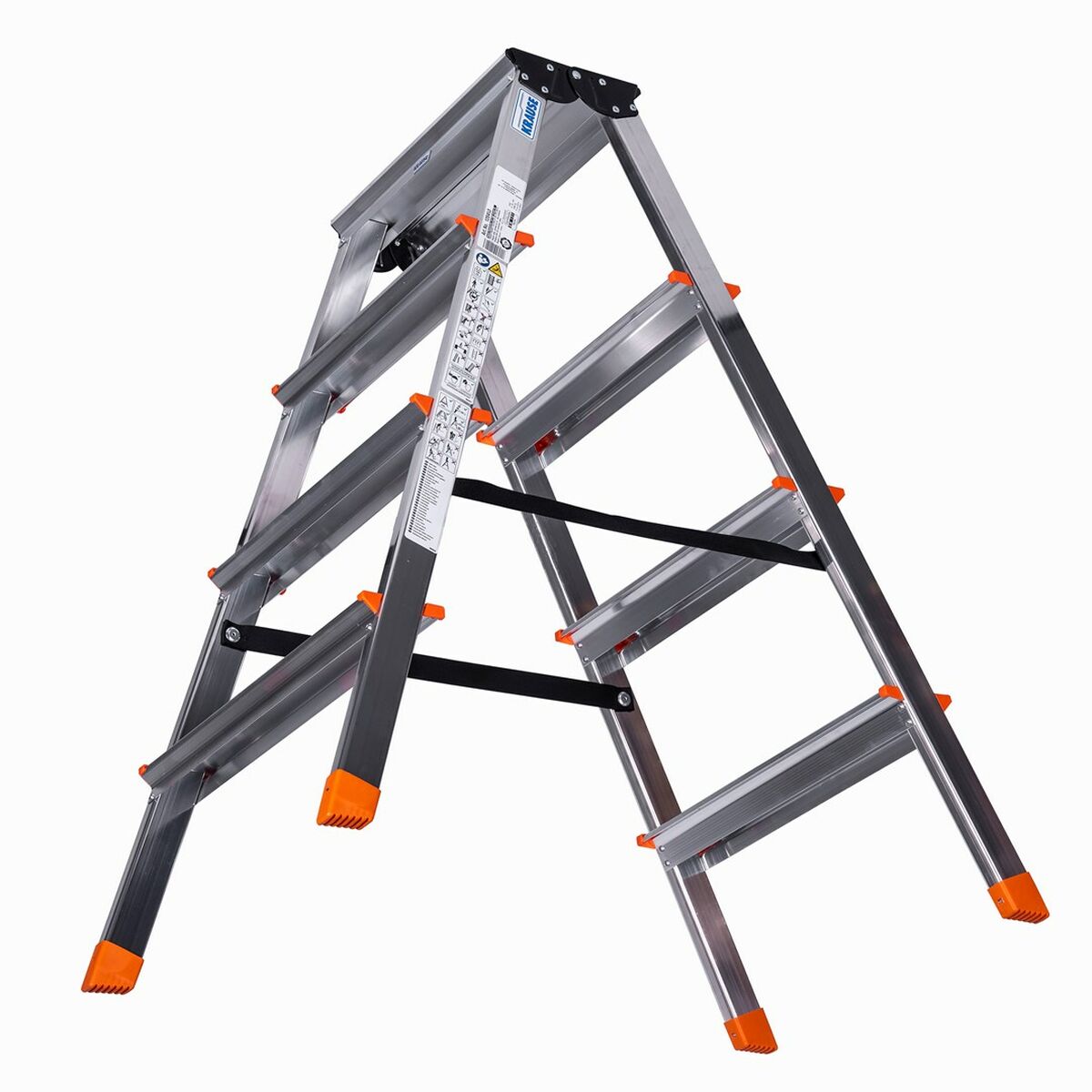 Hoppvikbar trappstege, 4 steg Krause 120403 Silvrig Aluminium - 3