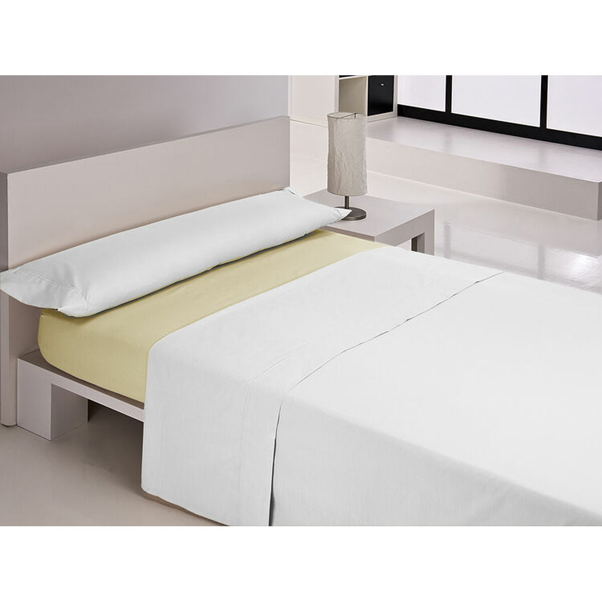 Inpassat underlakan Happy Home MIX COLORS Gul Säng 135 135 x 200 + 30 cm