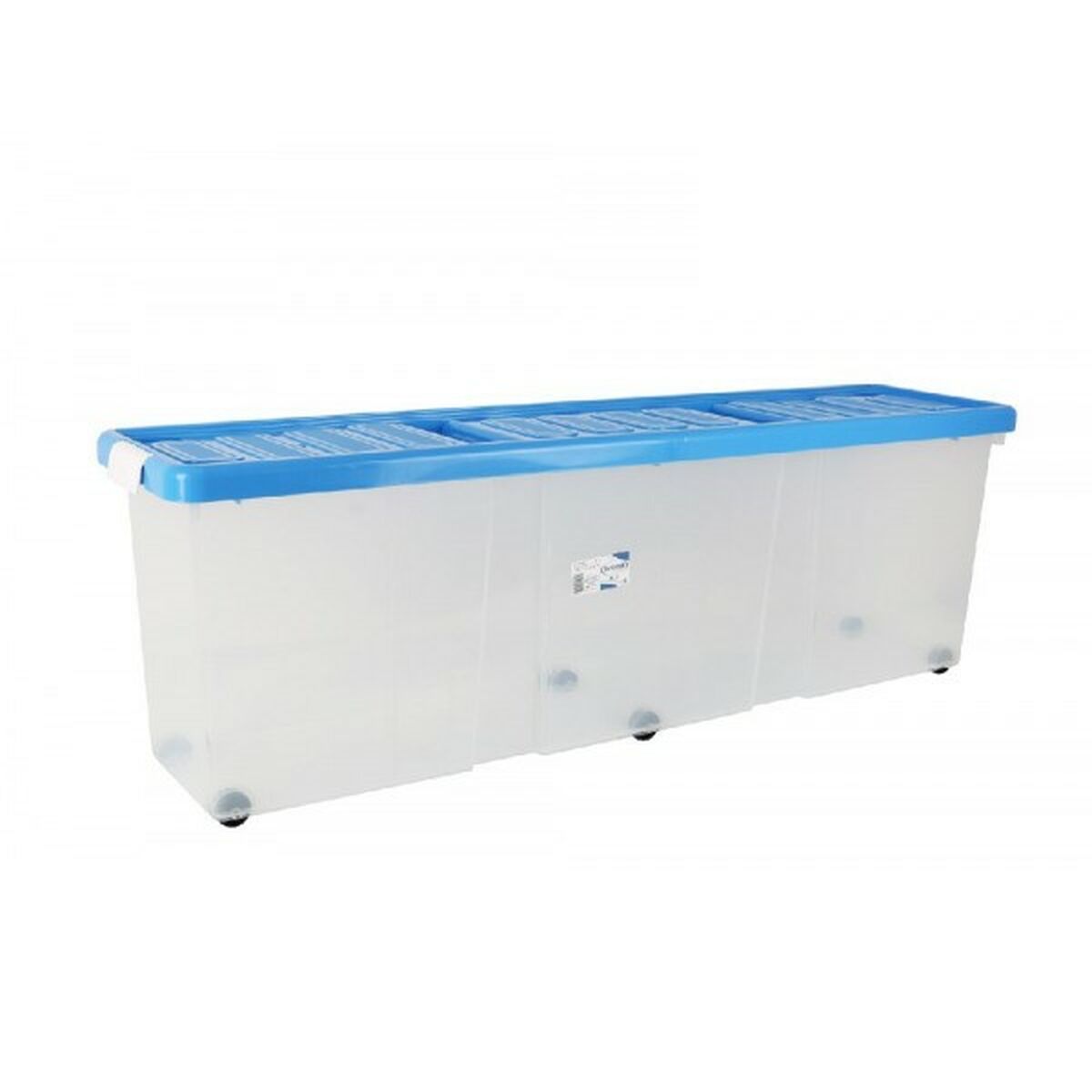 Förvaringslåda med lock Tontarelli Blå Transparent Plast 120 x 30 x 39 cm Hjul (6 antal) - 4
