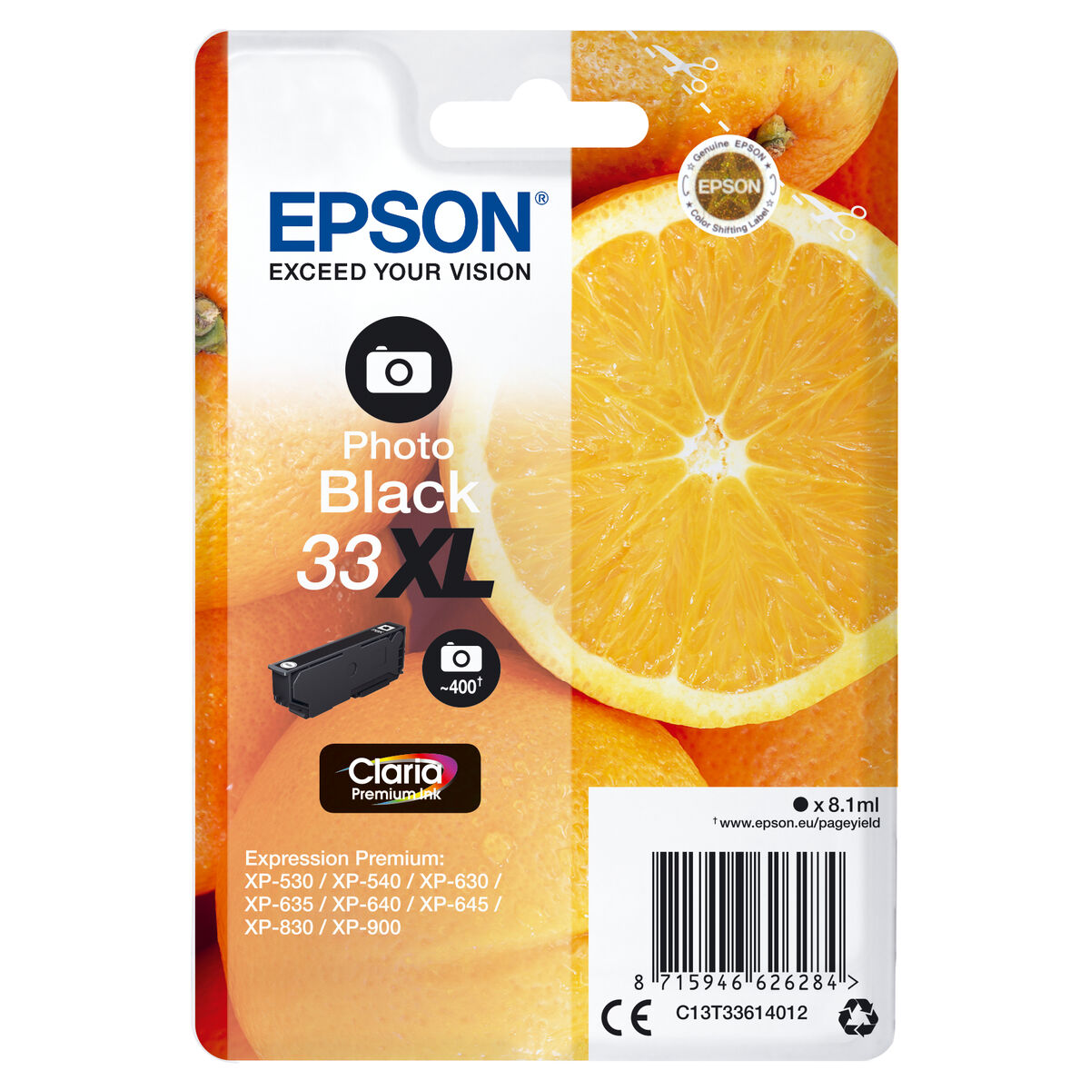 Original Bläckpatron Epson C13T33614012 Svart