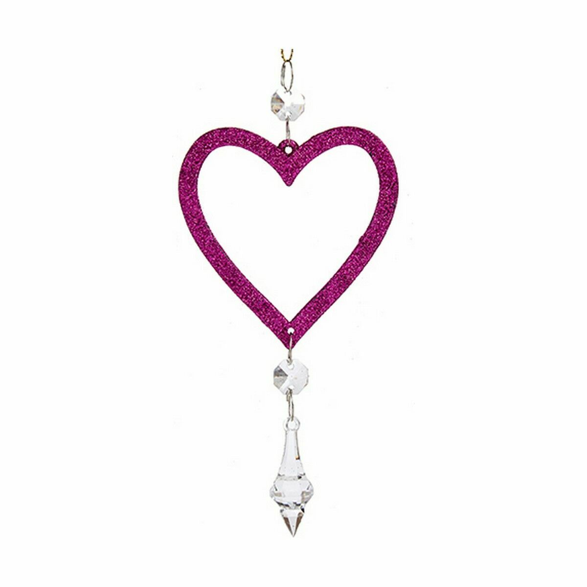 Julgranskula Krist+ Fuchsia Plast Glitter 9 x 16 x 2 cm (24 antal) - 2