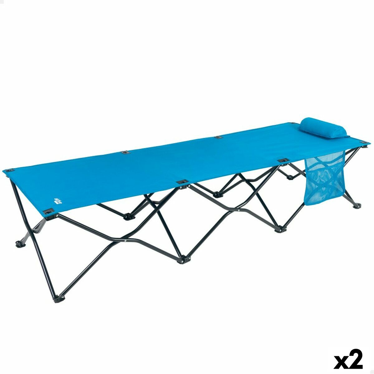 Hopfällbar säng Aktive Blå Camping 178 x 62 x 38 cm 178 x 38 x 62 cm (2 antal) - 7
