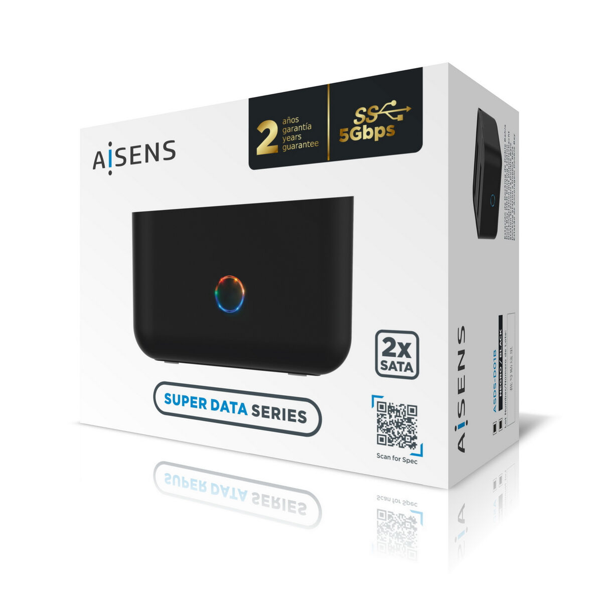 Dual Dockstation Aisens ASDS-D01B Svart - 6
