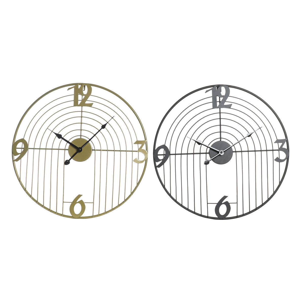 Väggklocka DKD Home Decor Svart Gyllene Metall Modern 45 x 3 x 45 cm (2 antal) - 4