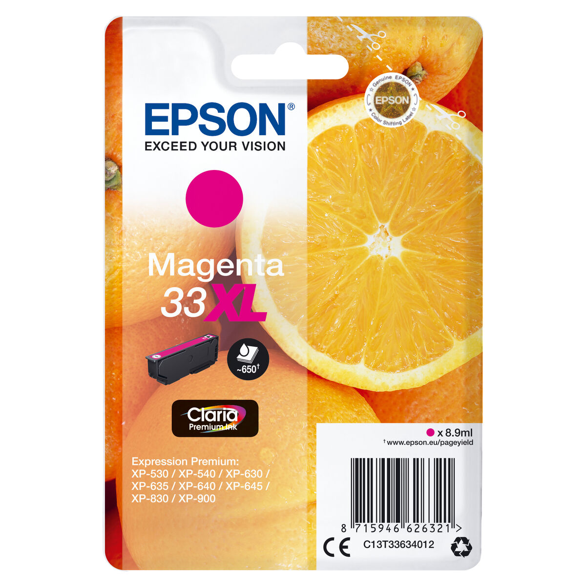 Original Bläckpatron Epson C13T33634010 Röd Magenta