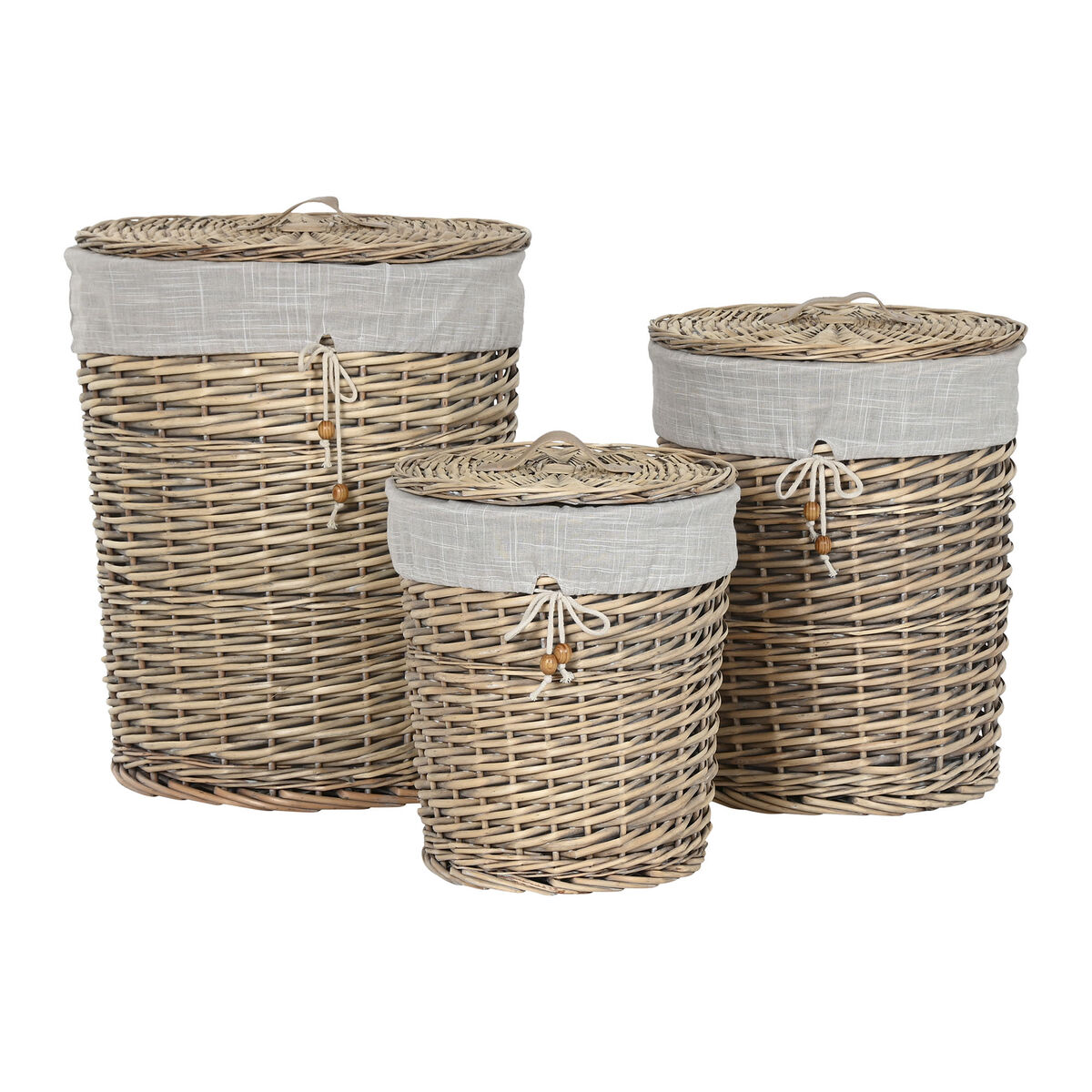 Korgset Home ESPRIT Beige Naturell vide 45 x 45 x 55 cm 3 Delar - 4