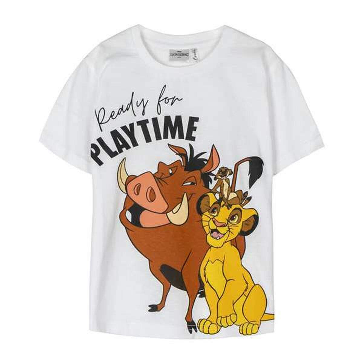 T-shirt med kortärm Barn The Lion King Vit