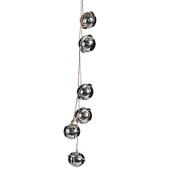 Julgranskula Krist+ Silvrig Metall Skallra 5 x 2,5 x 41 cm 11 x 29,5 x 3 cm (24 antal)