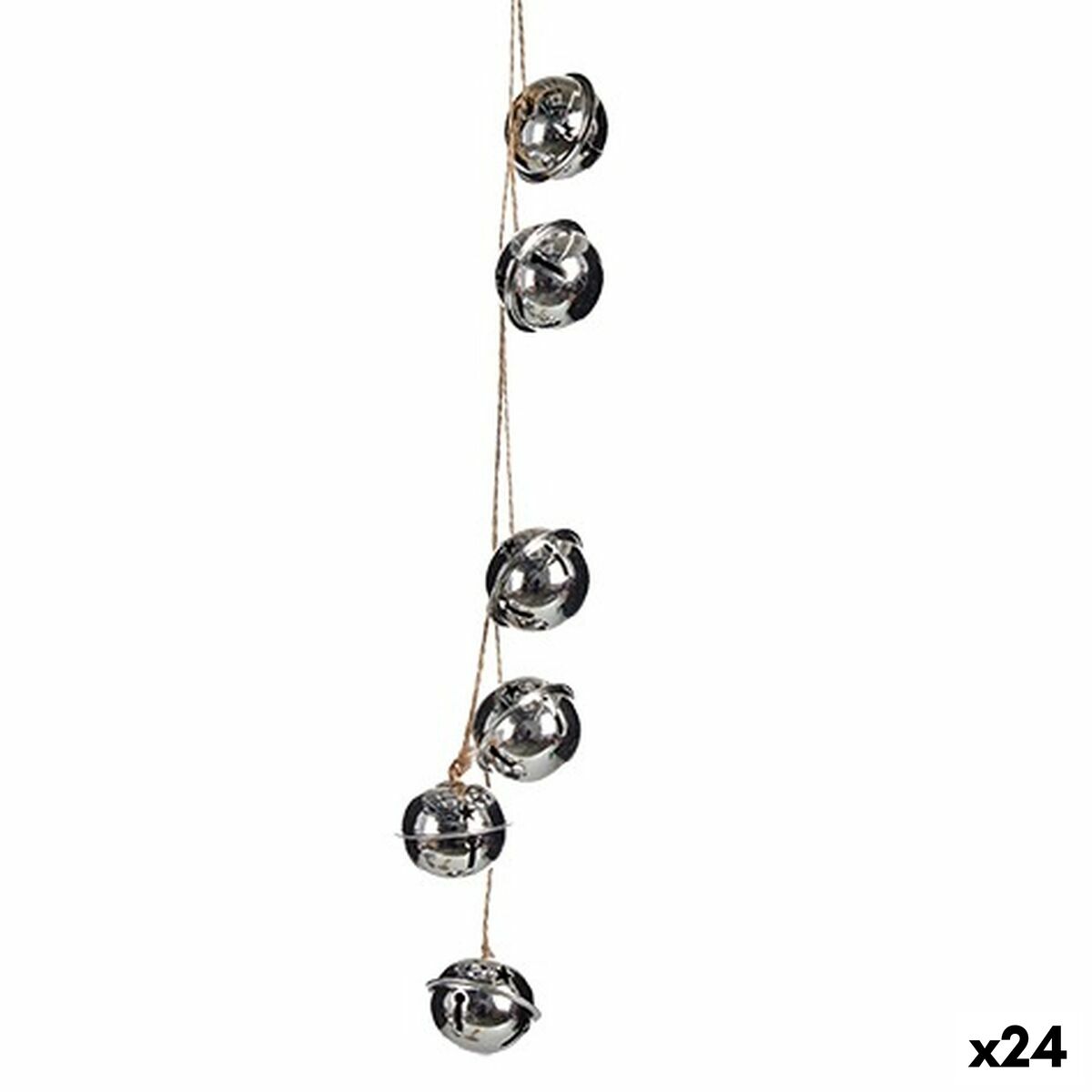 Julgranskula Krist+ Silvrig Metall Skallra 5 x 2,5 x 41 cm 11 x 29,5 x 3 cm (24 antal) - 3