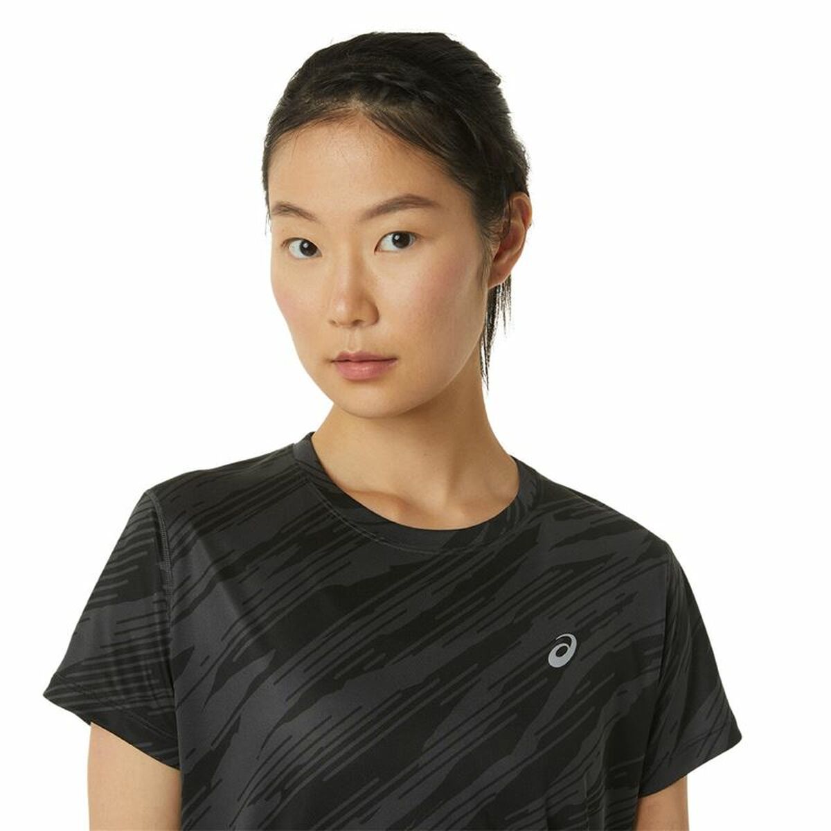 T-shirt med kortärm Dam Asics Core All Over Print Svart Kvinna - 2
