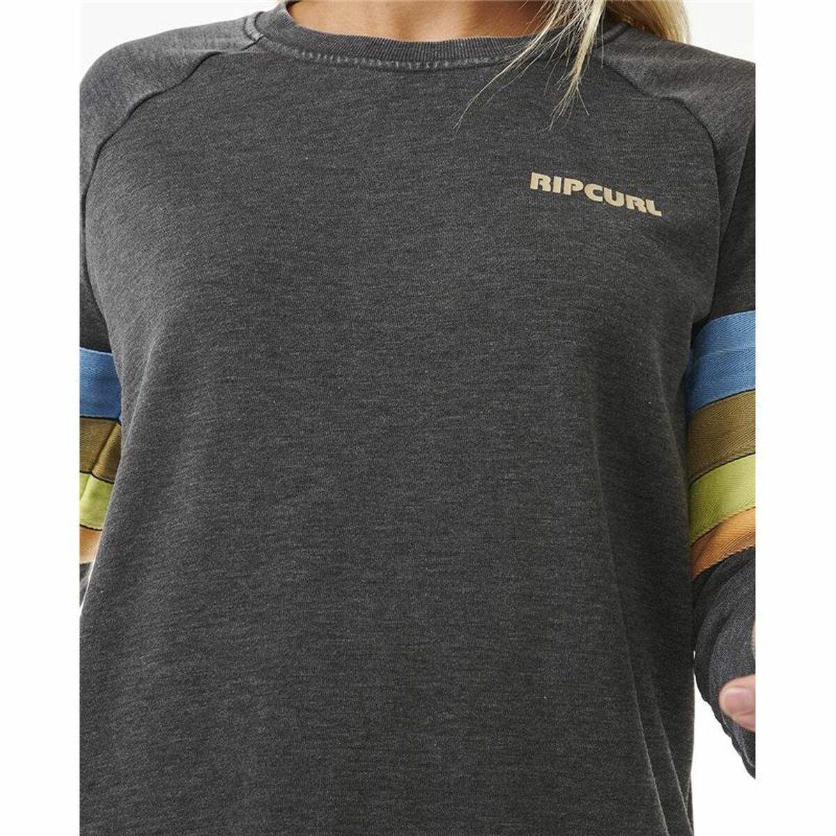 Tröja utan huva Dam Rip Curl High Tide Surf Raglan Crew Grå - 4