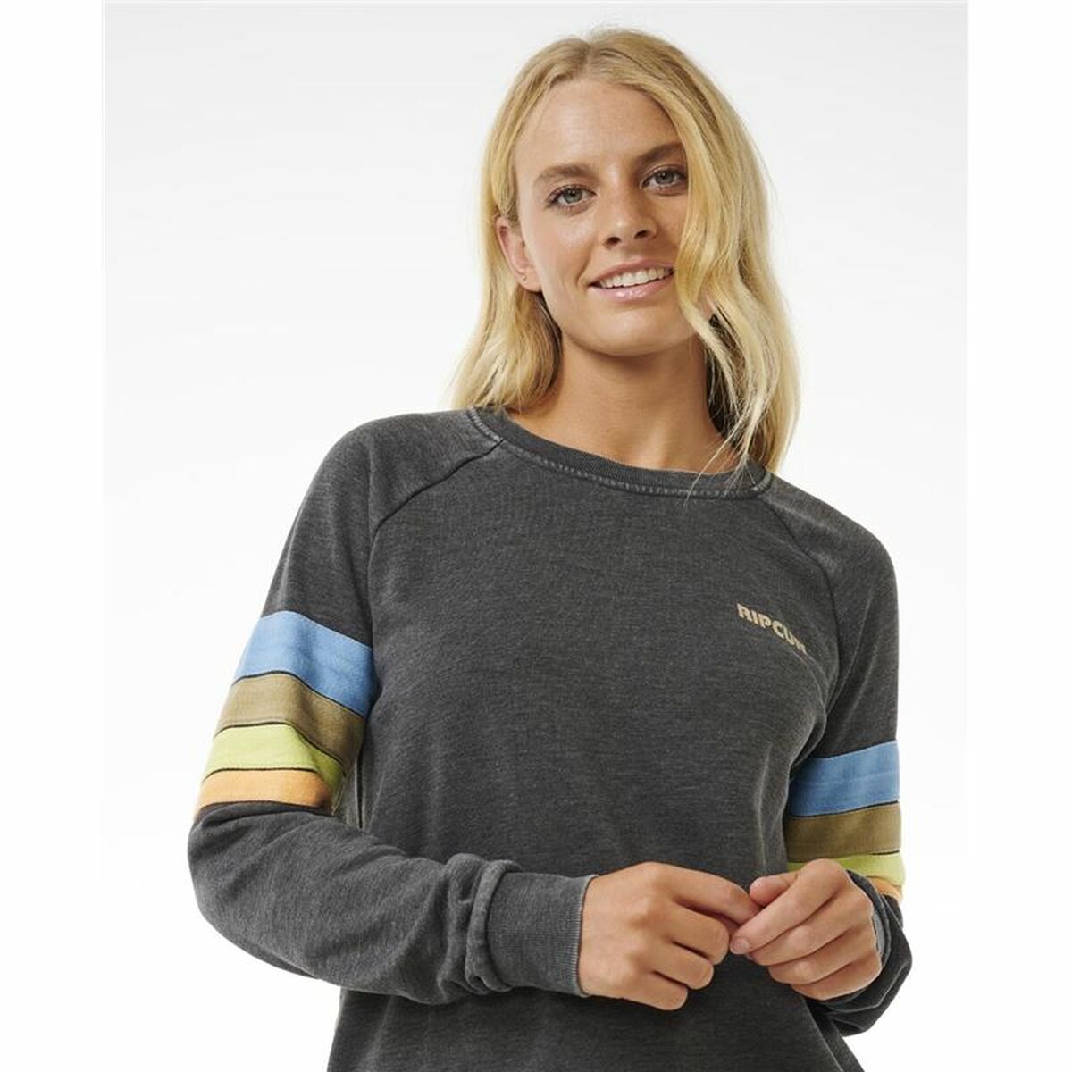 Tröja utan huva Dam Rip Curl High Tide Surf Raglan Crew Grå - 3