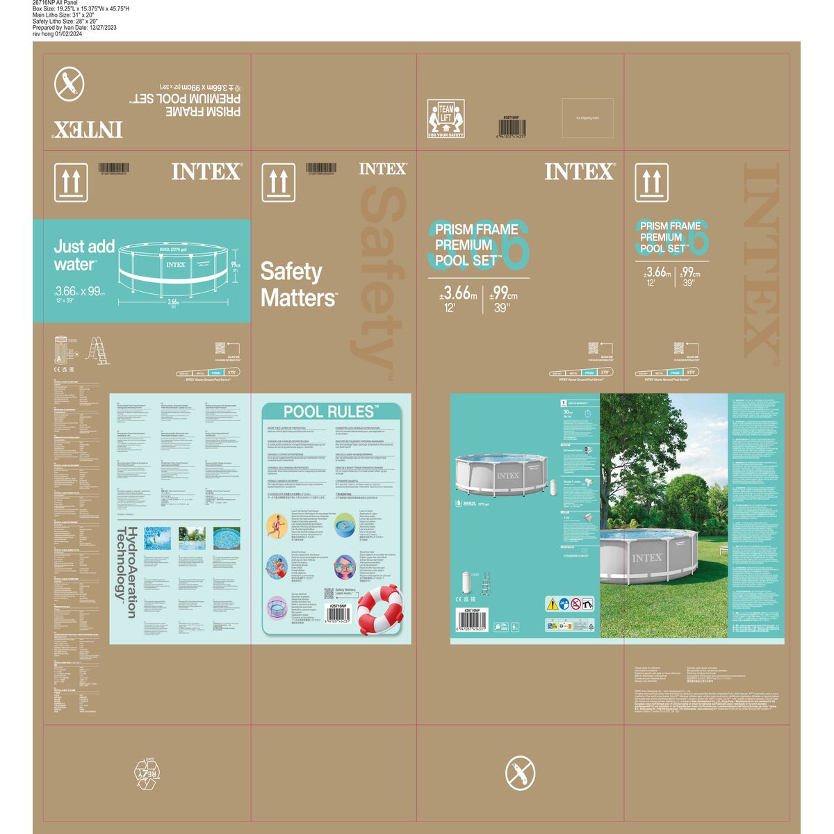 flyttbar pool Intex 26716 366 x 99 x 366 cm - 14