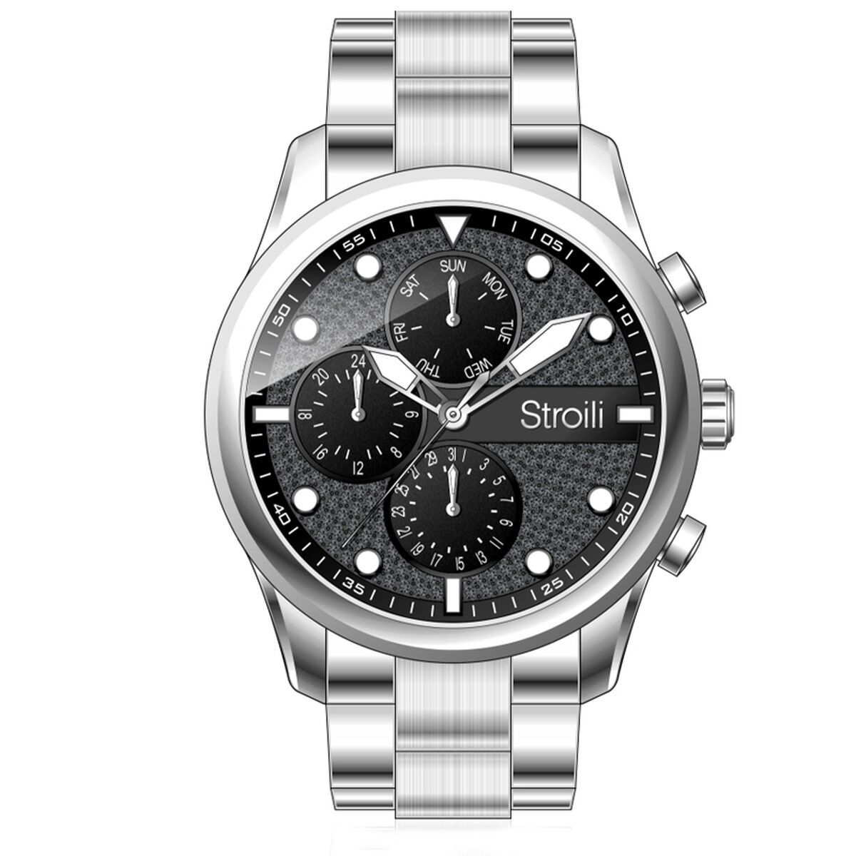 Herrklocka Stroili 1683278 Svart Silvrig