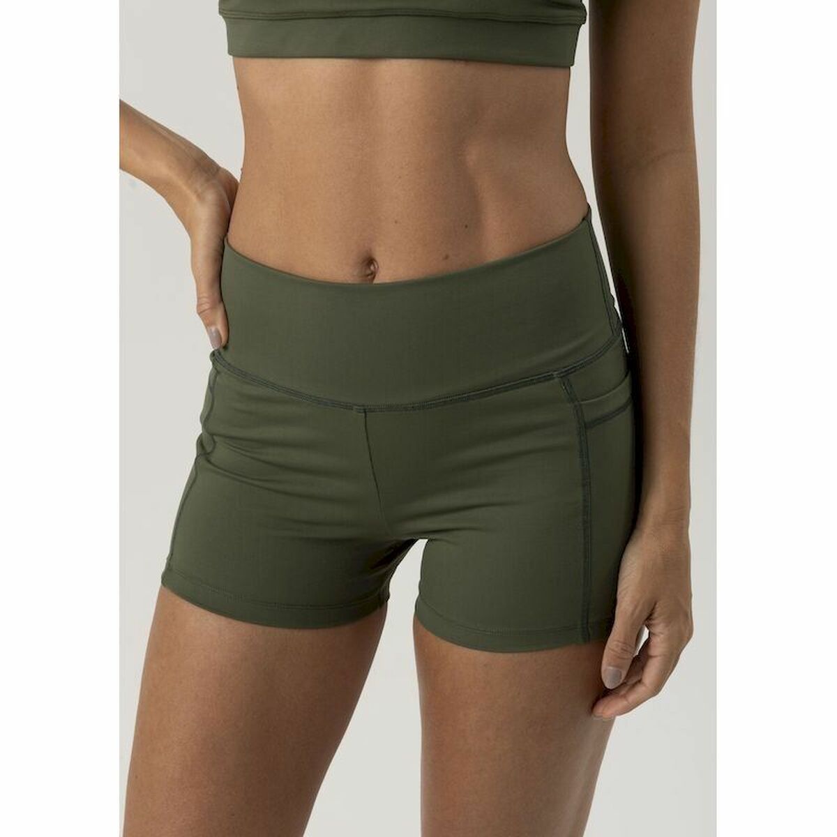 Korta träningsleggings Ditchil Florest Oliv - 2