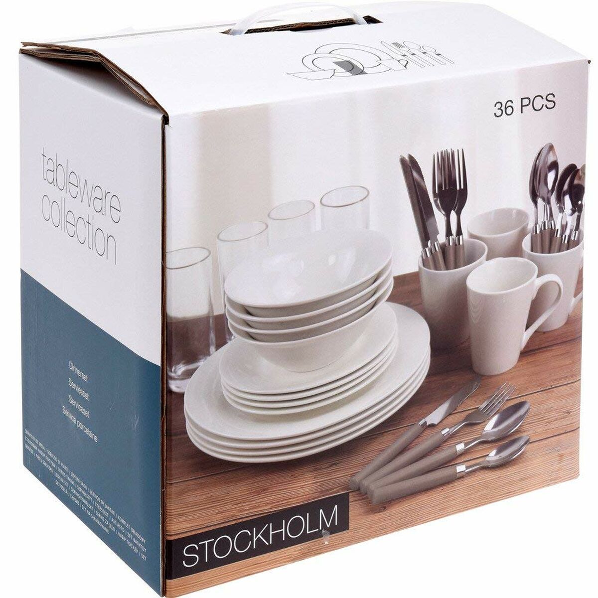 Servissats Excellent Houseware Stockholm Porslin Vit 36 Delar - 9