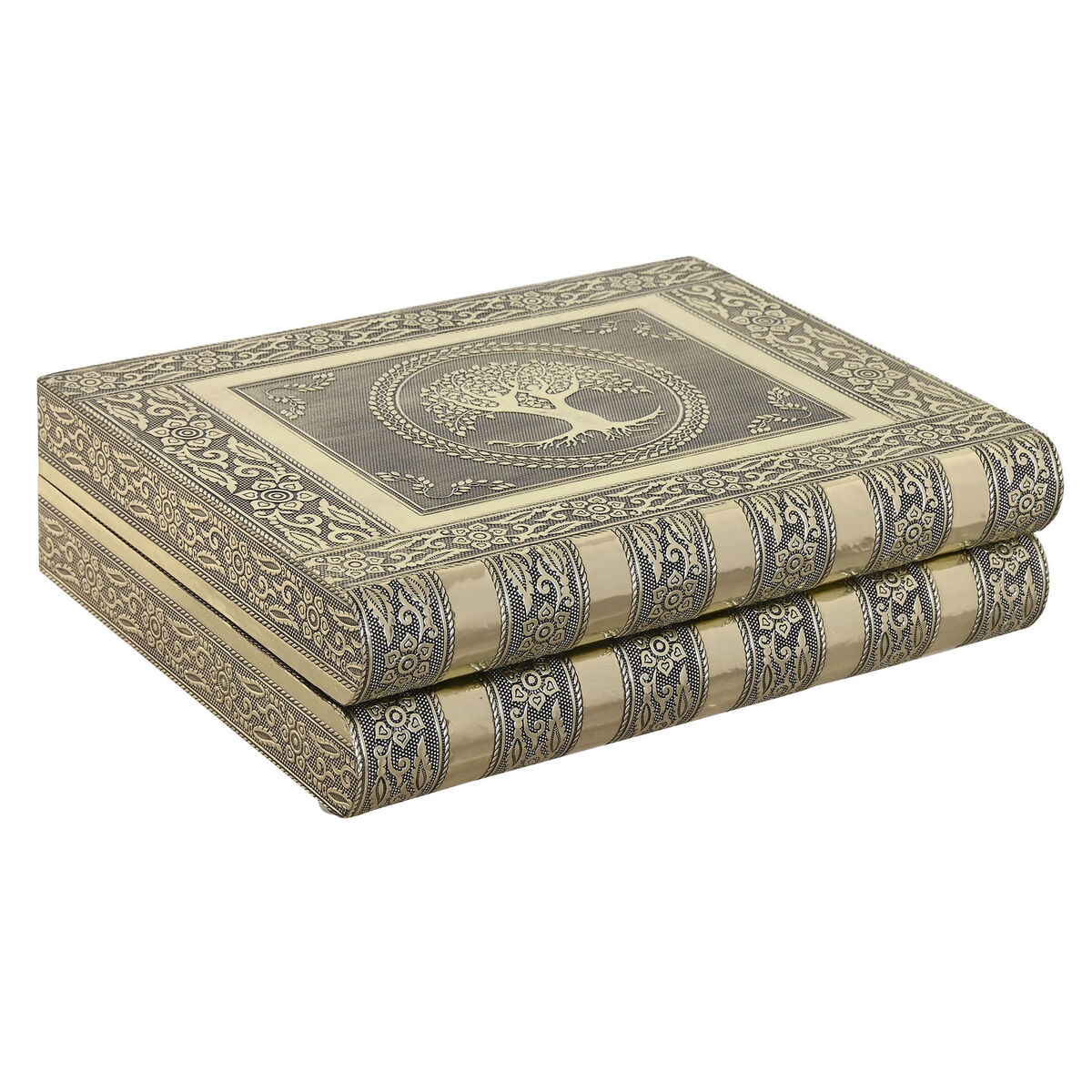 Smyckeskrin Home ESPRIT Vit Champagne Trä Aluminium 27,5 x 21 x 7,6 cm - 3