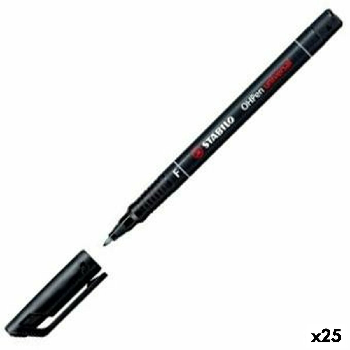 Permanent markörpenna Stabilo OHPEN UNIVERSAL Svart 0,7 mm 10 Delar (25 antal)