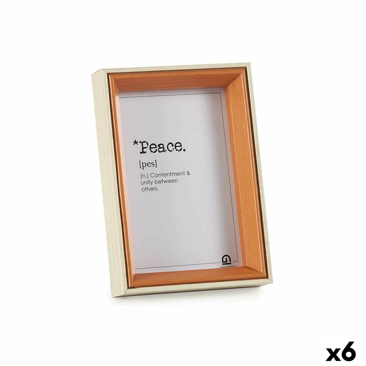 Fotoram Gift Decor Vit Brun Glas Trä MDF (6 antal)