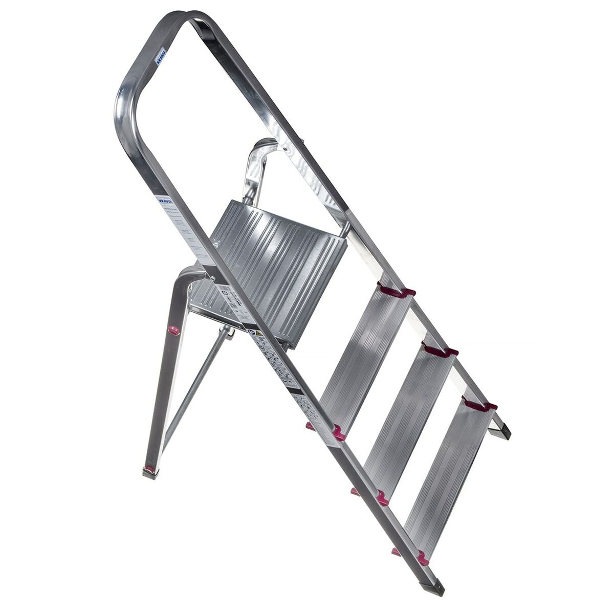 Hoppvikbar trappstege, 4 steg Krause 000705 Silvrig Aluminium - 4