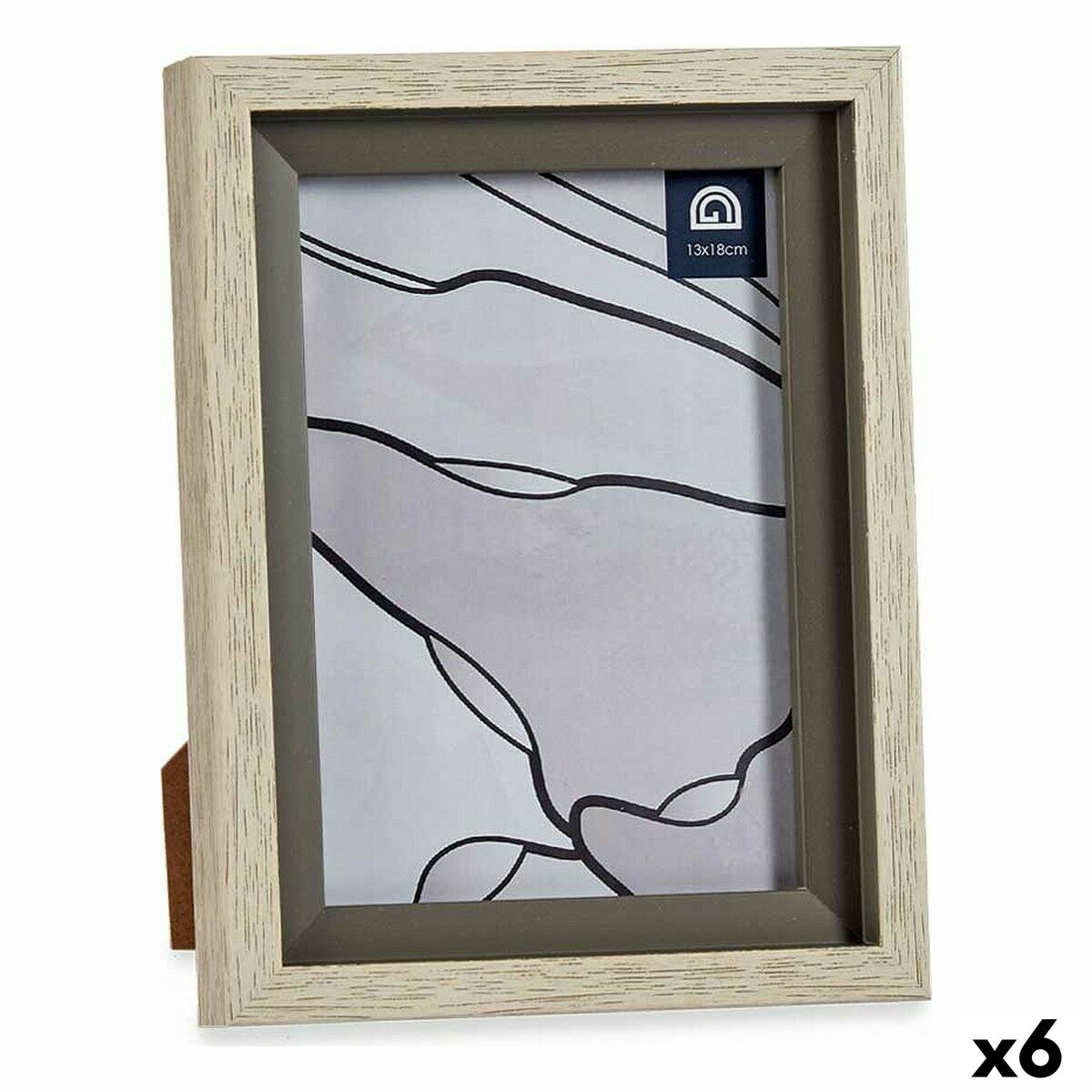 Fotoram Gift Decor Beige Grå Glas Plast (6 antal)