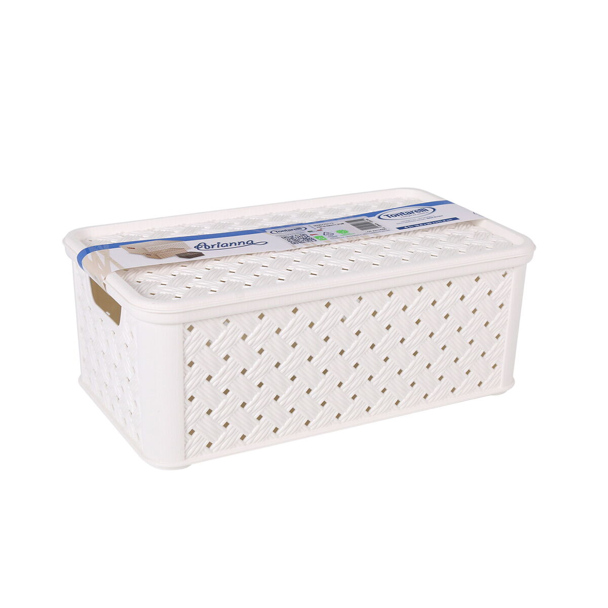 Förvaringslåda med lock Tontarelli Arianna Plast Vit 4 L 29 x 16,6 x 11,2 cm (8 antal) - 2