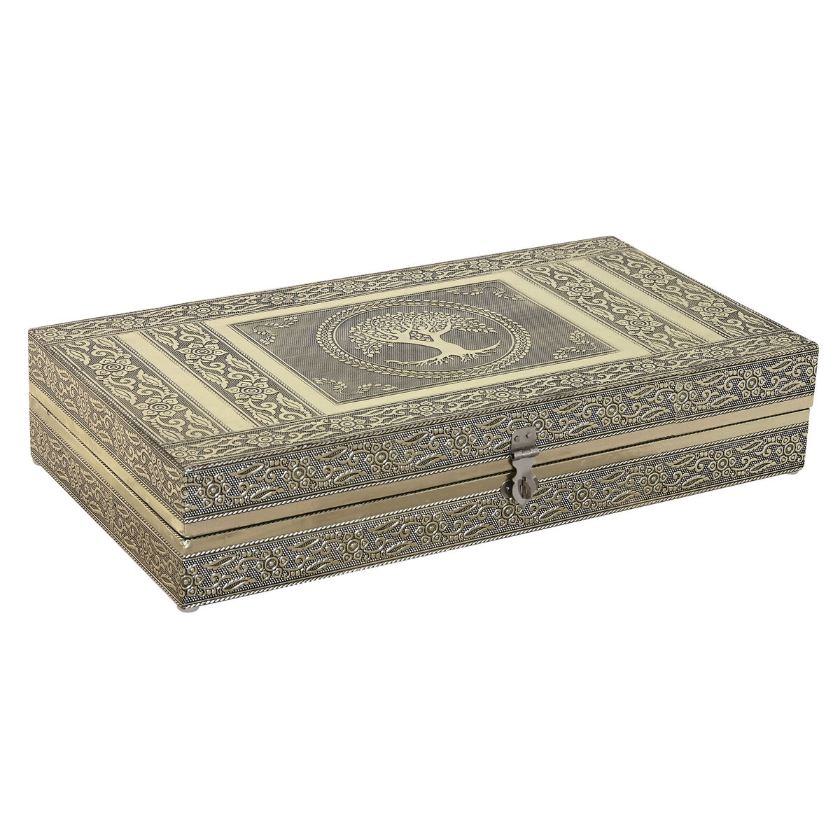 Smyckeskrin Home ESPRIT Vit Champagne Trä Aluminium 38 x 20 x 7,5 cm - 3