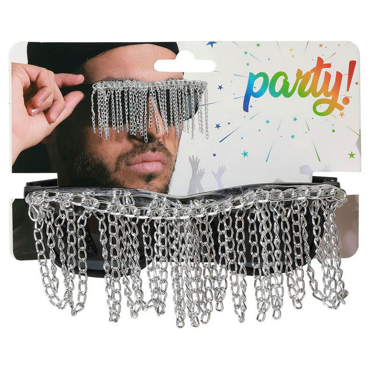 Glasögon Kedja Svart/Silvrig Maskeraddräktsaccessoarer - 9