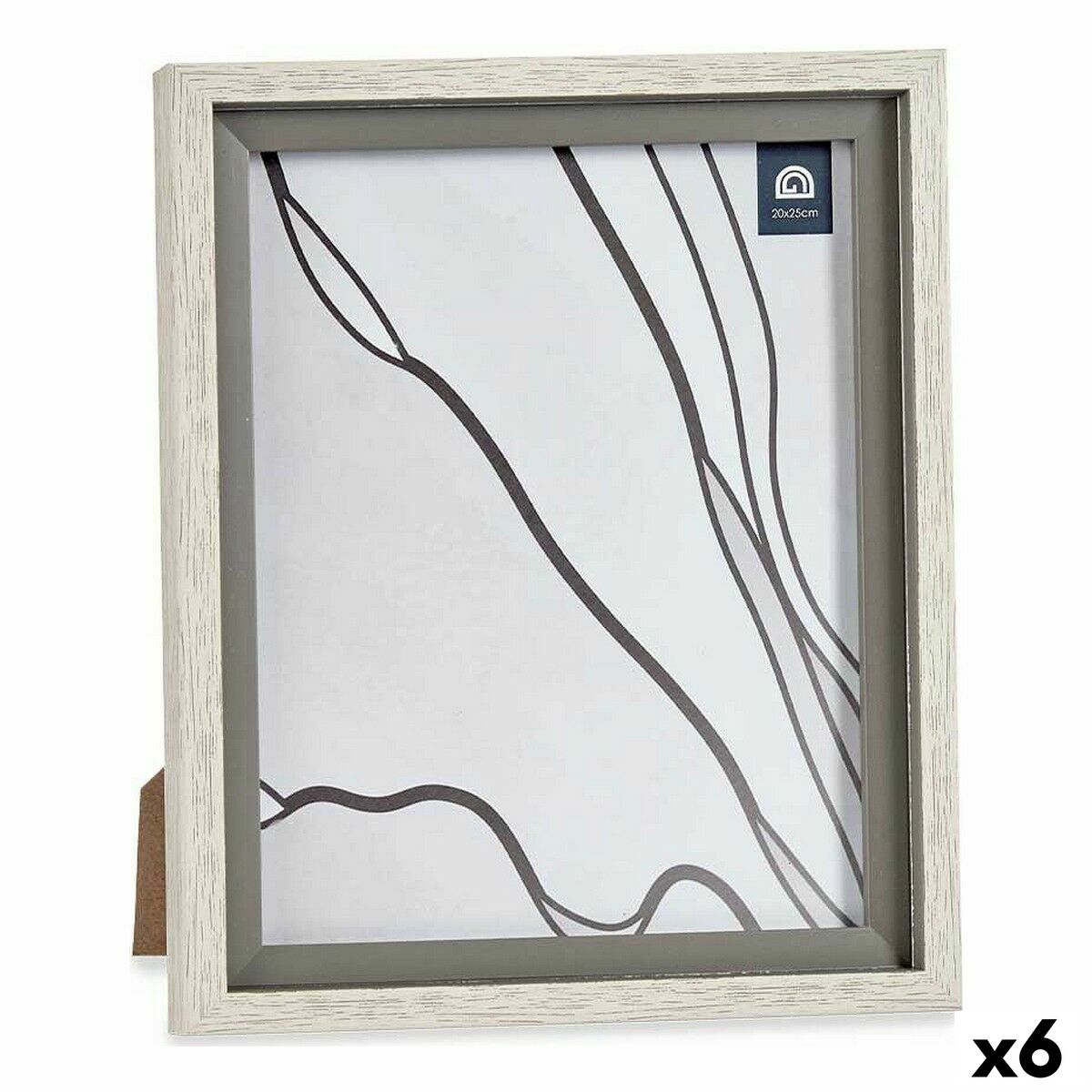 Fotoram Gift Decor Brun Grå Trä Glas polystyren Plast (6 antal) - 3