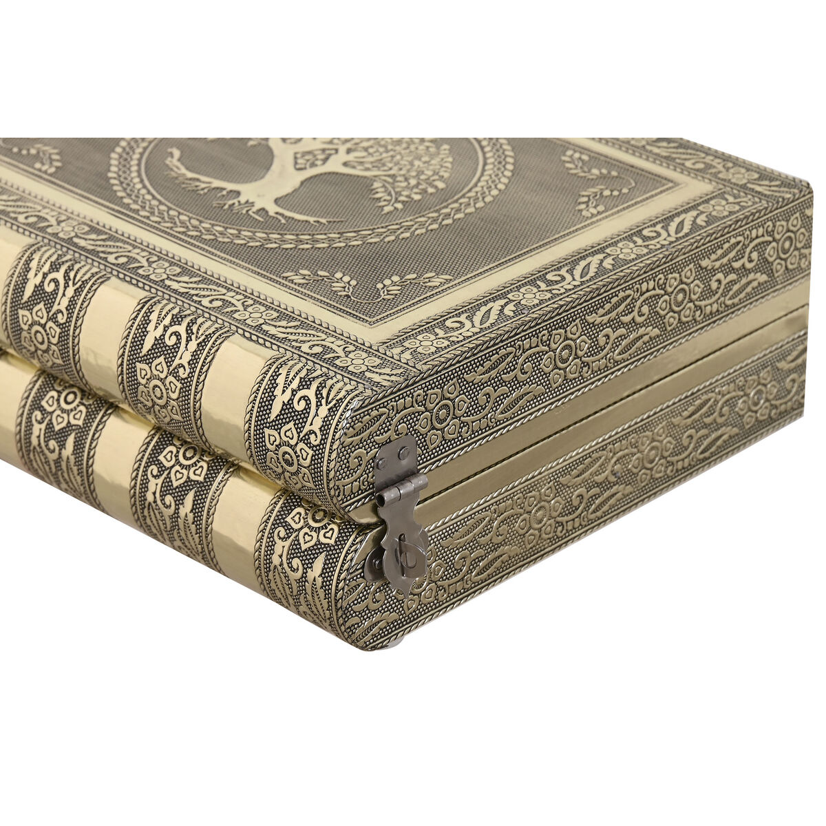 Smyckeskrin Home ESPRIT Vit Champagne Trä Aluminium 22,5 x 18,8 x 7,6 cm - 3