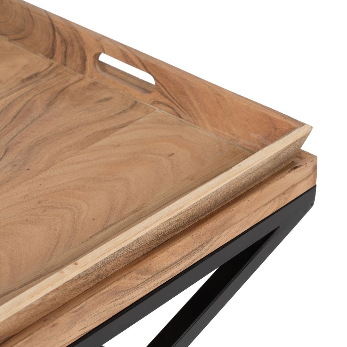 Soffbord Naturell Järn Mangoträ 85 x 85 x 39 cm - 6