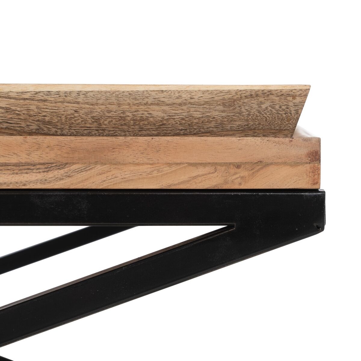 Soffbord Naturell Järn Mangoträ 85 x 85 x 39 cm - 5