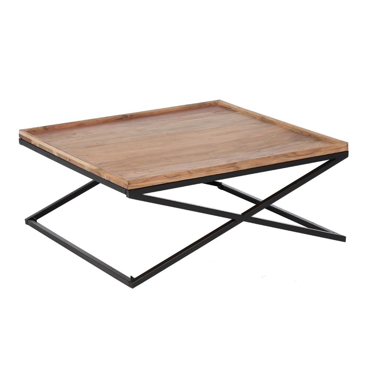 Soffbord Naturell Järn Mangoträ 85 x 85 x 39 cm - 3
